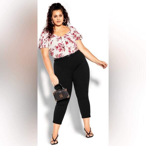 City Chic Black Pants with Belt - Picture 5 of 9